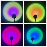 1X USB Sunset Lamp LED Rainbow Neon Night Light Projector Photography Wall Atmosphere Lighting for Bedroom Home Room Decor Gift