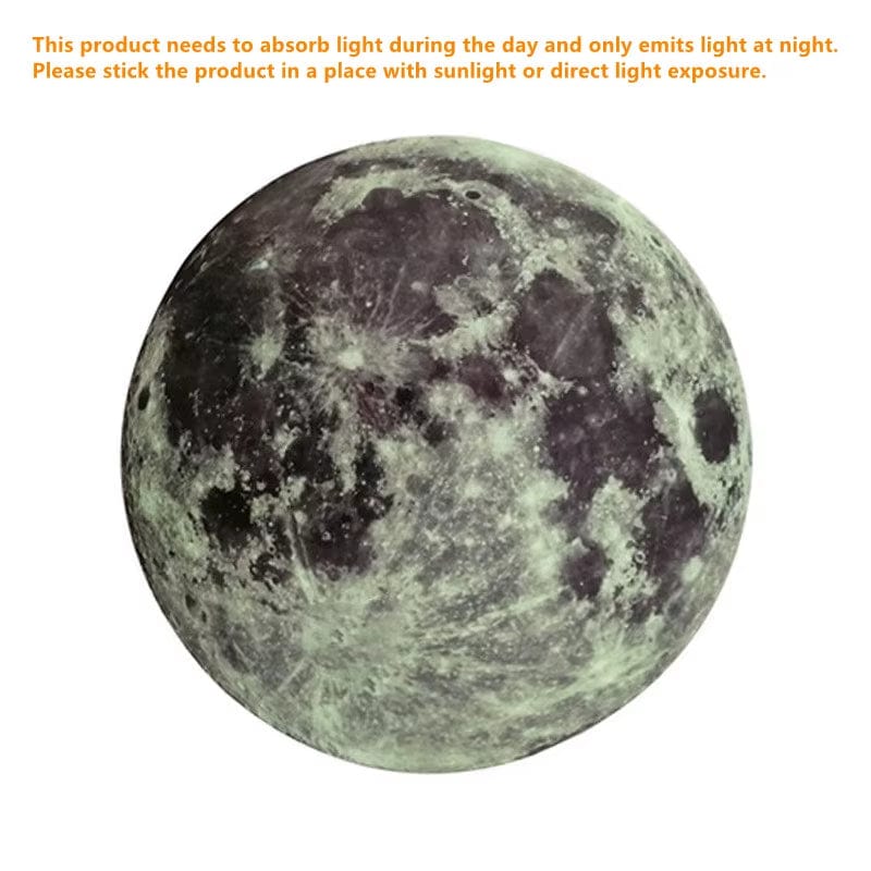 Hot Sale 3D Luminous Moon Wall Sticker Glow in the Dark Fluorescent Sticker PVC Home Kids Room Decals Wall Decor Wallpaper