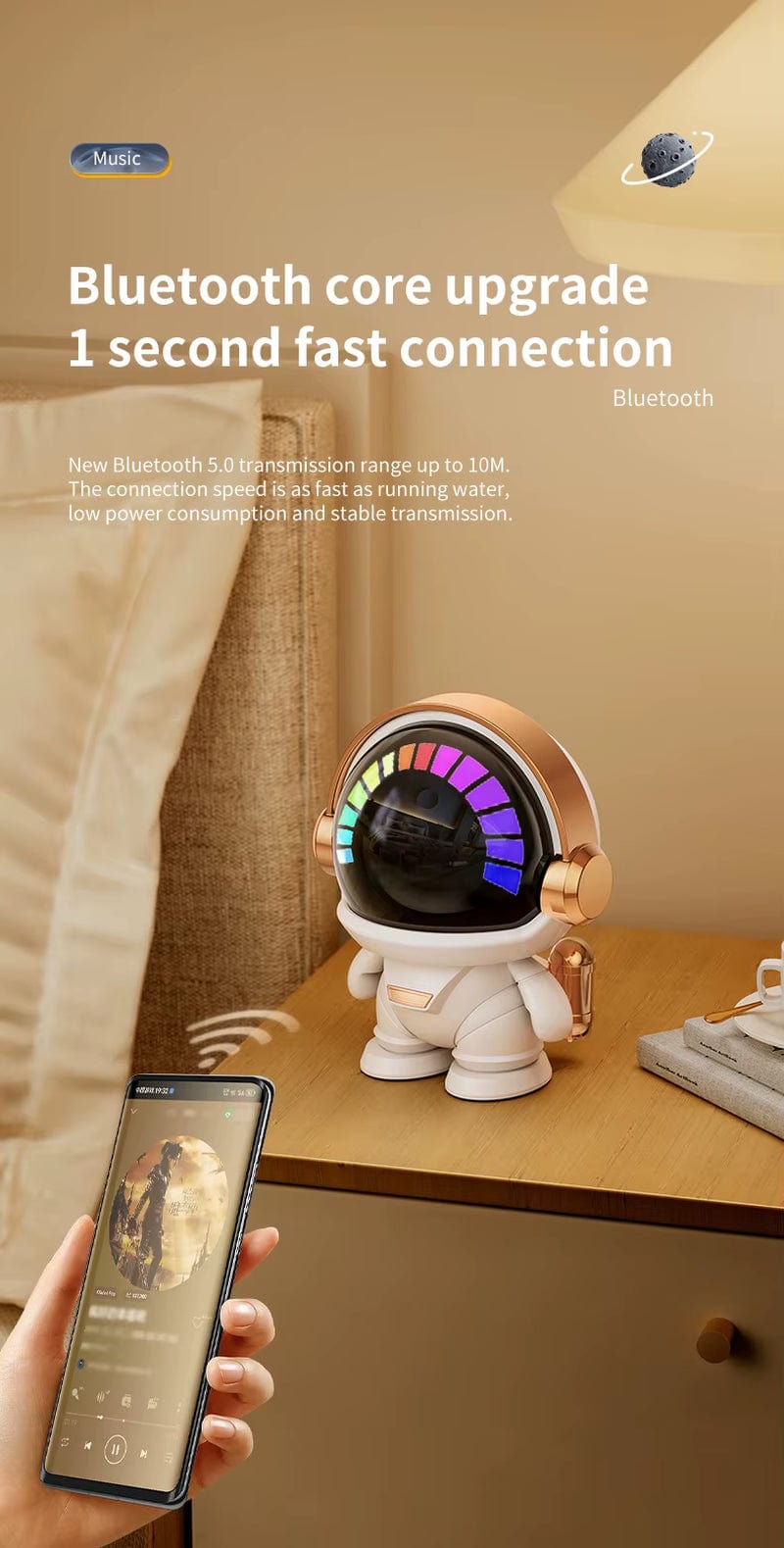 New Wireless Bluetooth Astronaut Astronaut Speaker TWS Couplet Cute Desktop Space Robot Subwoofer Bluetooth Speaker Outdoor Gift