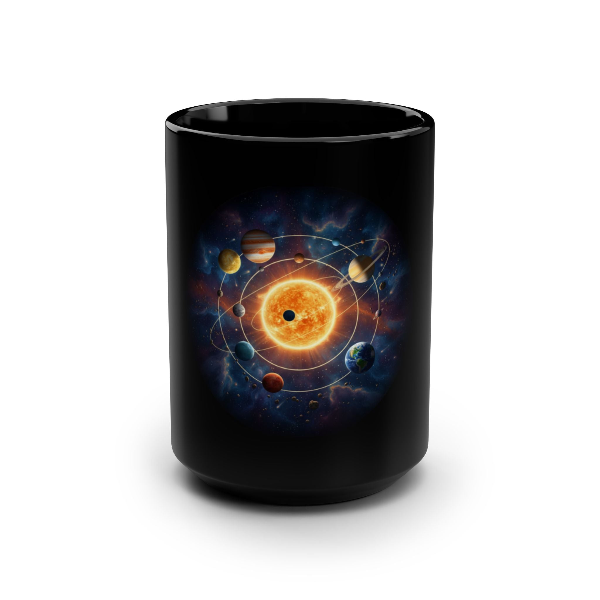 Galaxy Black Ceramic Coffee Mug Design-(15oz)
