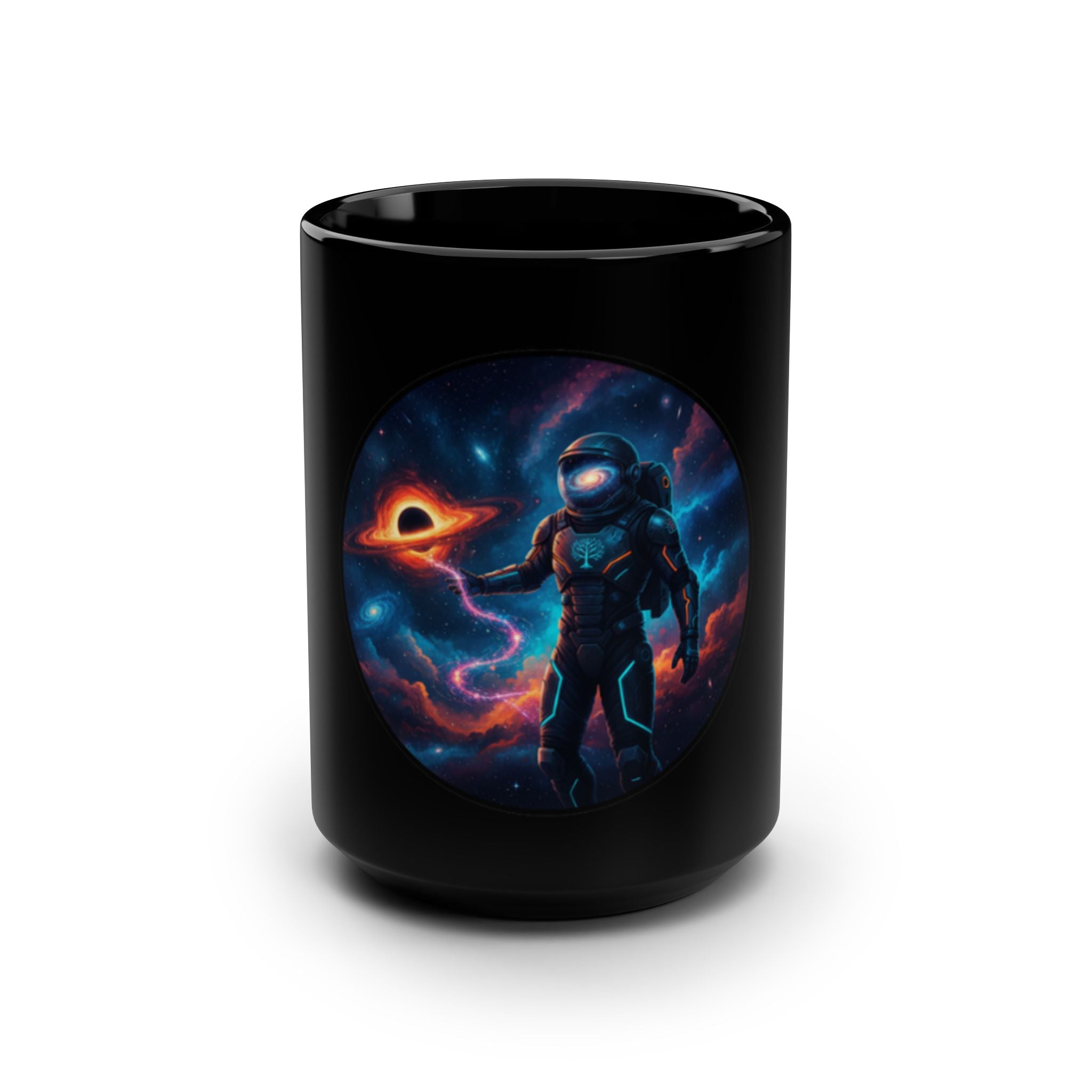 Galaxy Black Ceramic Coffee Mug Design-(15oz)