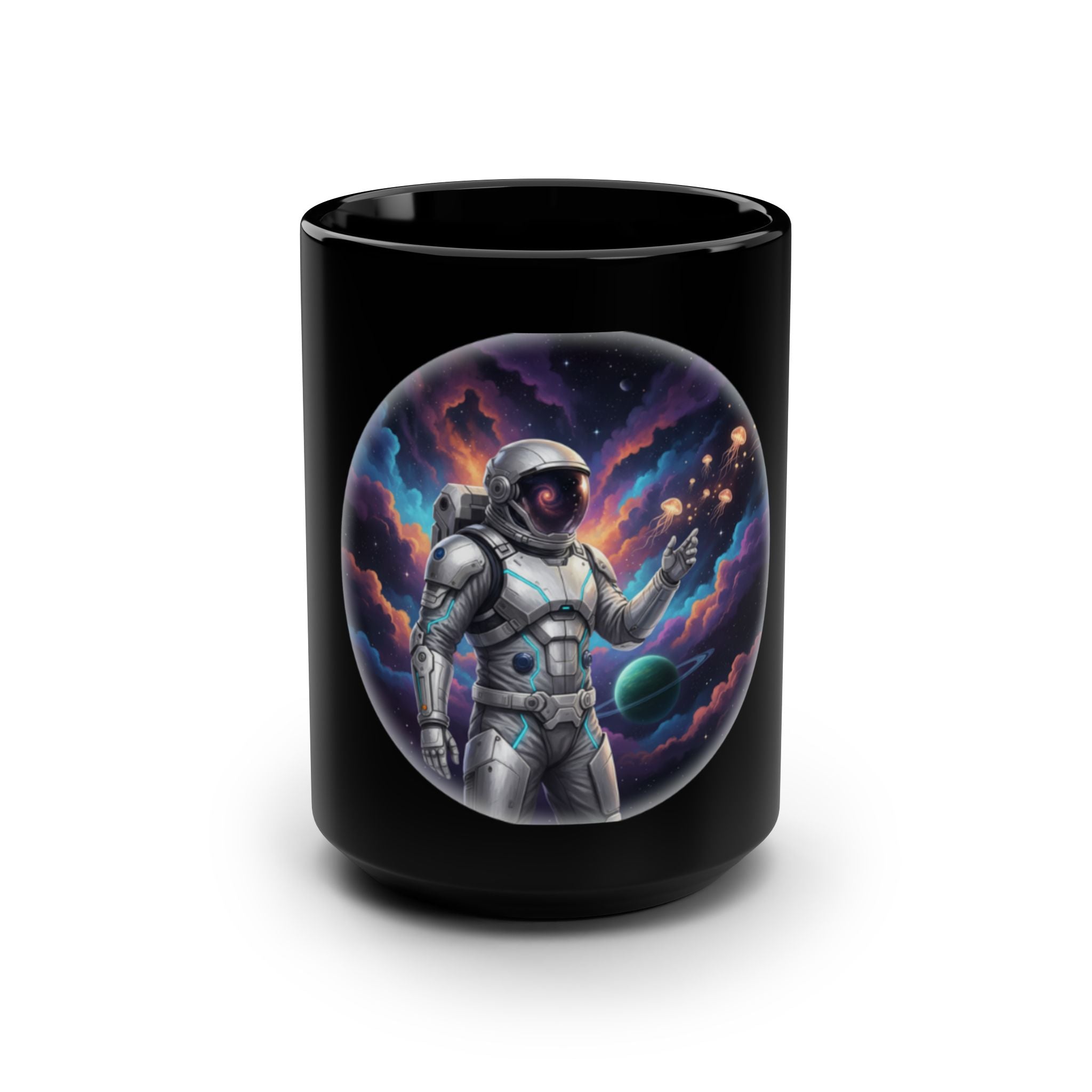 Galaxy Black Ceramic Coffee Mug Design-(15oz)