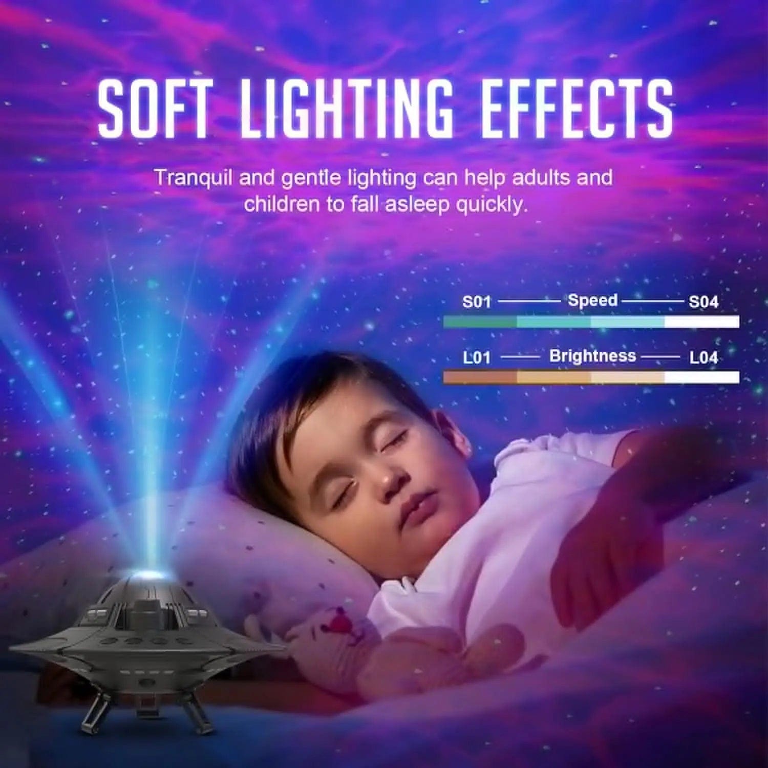 UFO Galaxy Projector, Star Projector, Led Lights for Bedroom, Night Light for Kids or Adults Room Decor, Game Room