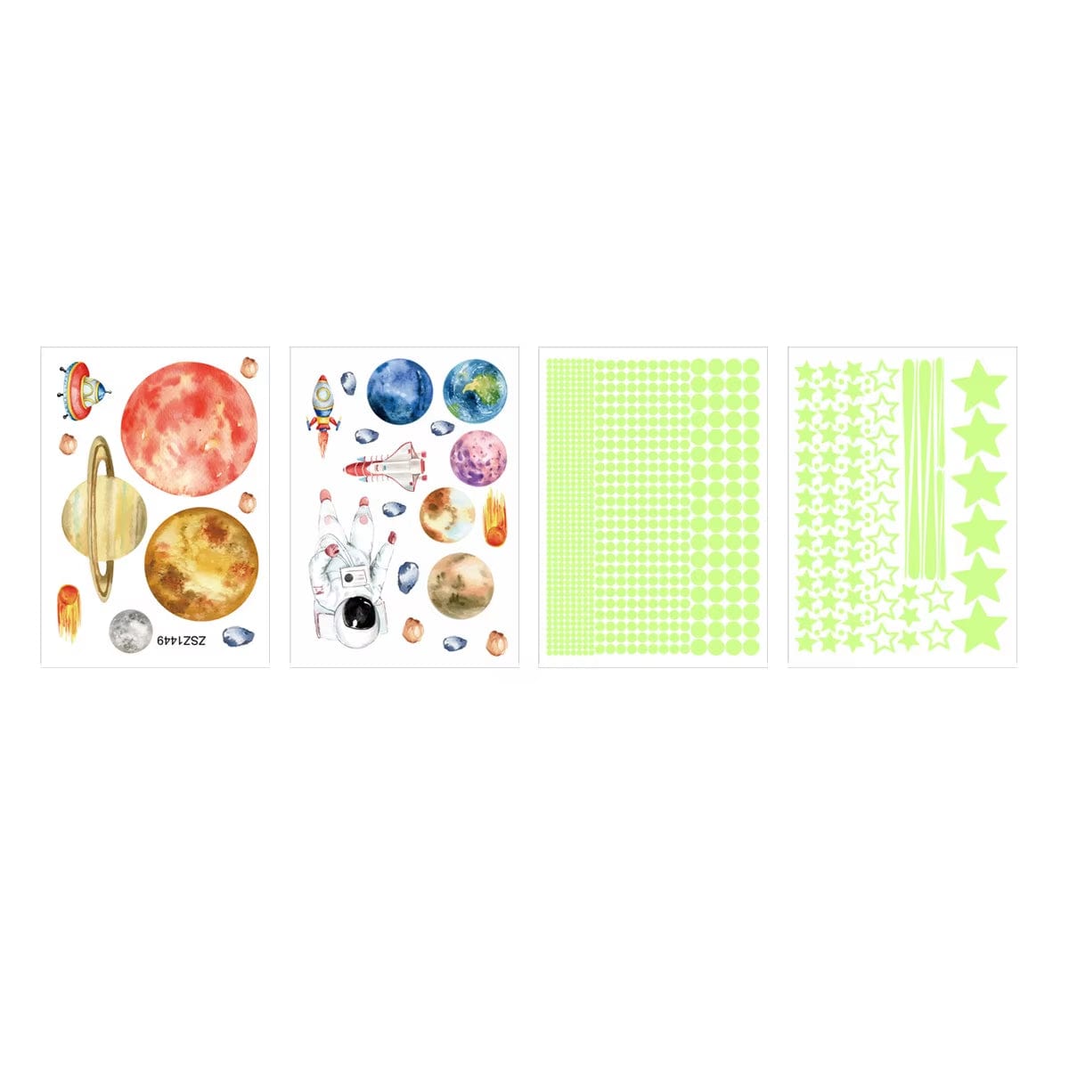 849Pcs Glow in the Dark Stars Wall Stickers Glowing Stars for Ceiling Luminous Planet Spaceship Wall Decals DIY Kids Room Decor