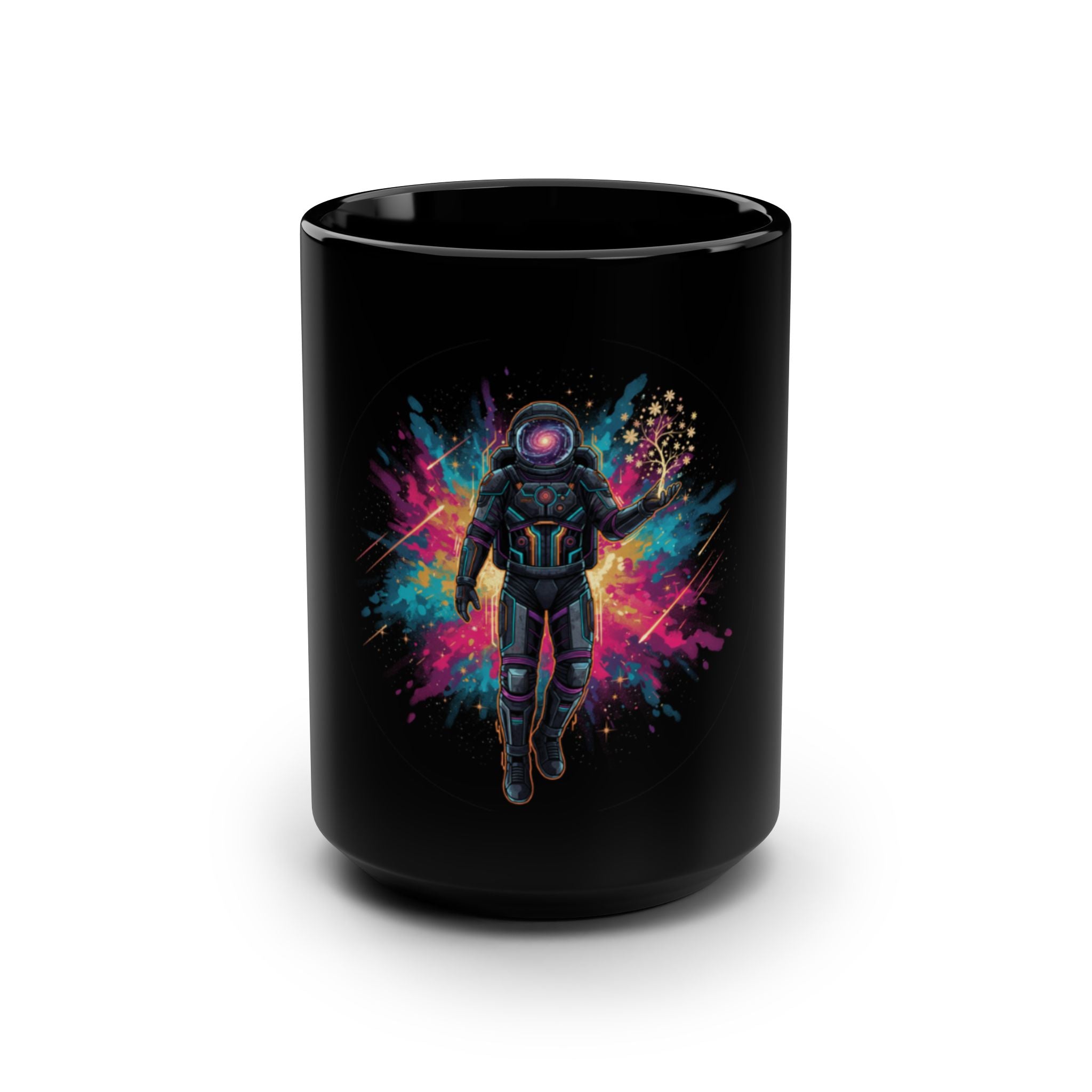 Galaxy Black Ceramic Coffee Mug Design-(15oz)