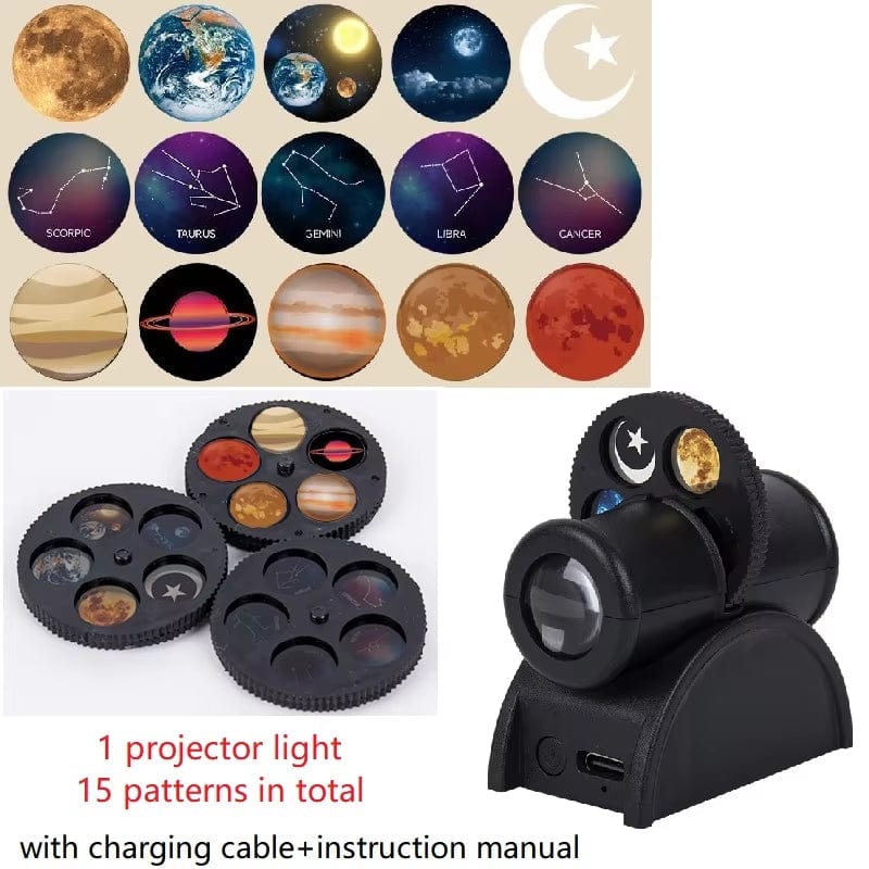 Earth Moon Light Ins Moon Projector Light Starry Sky Projector Rotate Planetarium Lamp Wall Lights Room Decor Led Night Light