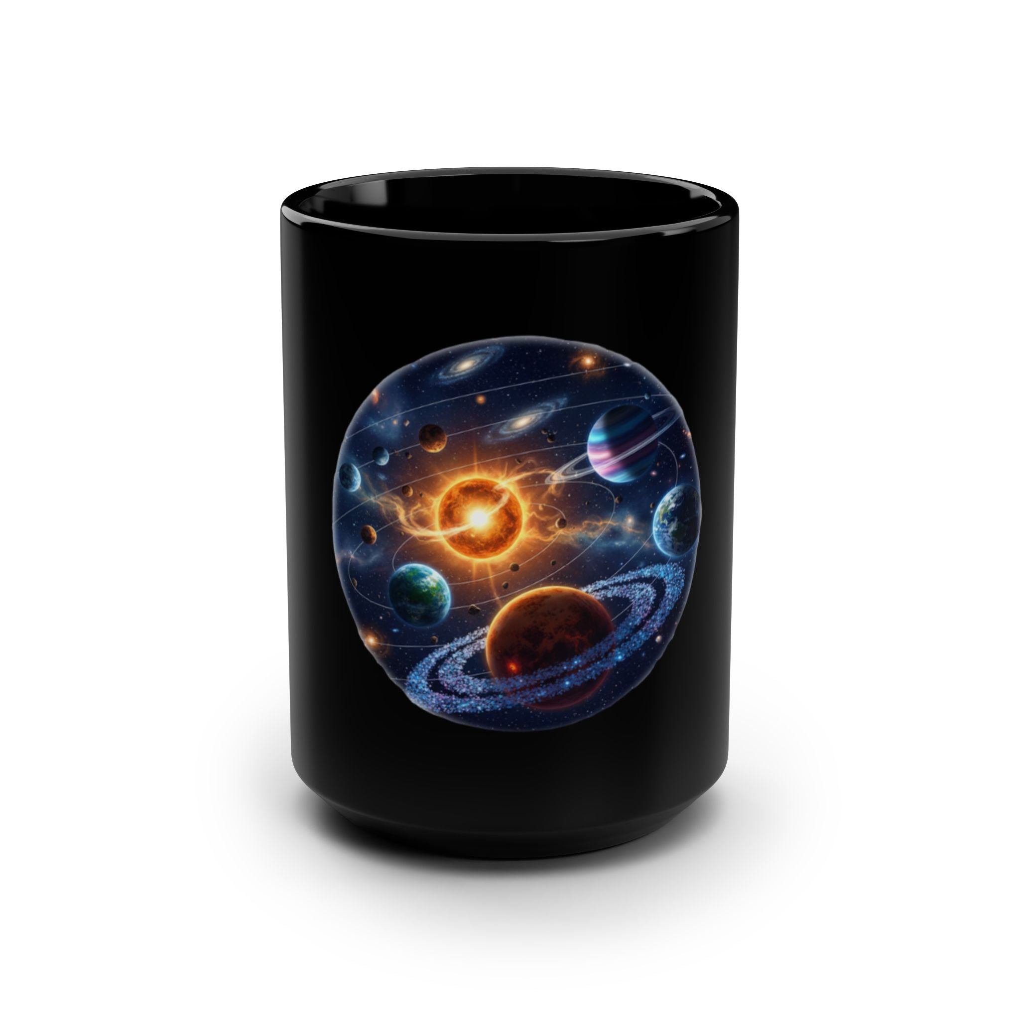 Galaxy Black Ceramic Coffee Mug Design-(15oz)