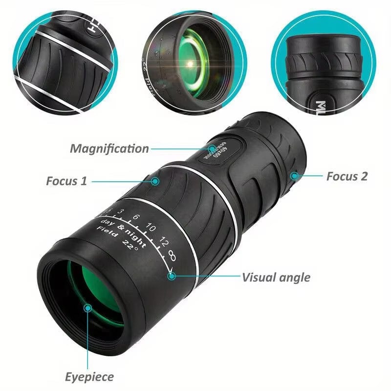 16X52 Monocular Telescope,Portable Long Range HD Powerful Monocular 망원경 for Birdwatching Hiking Concert Photography Монокуляр
