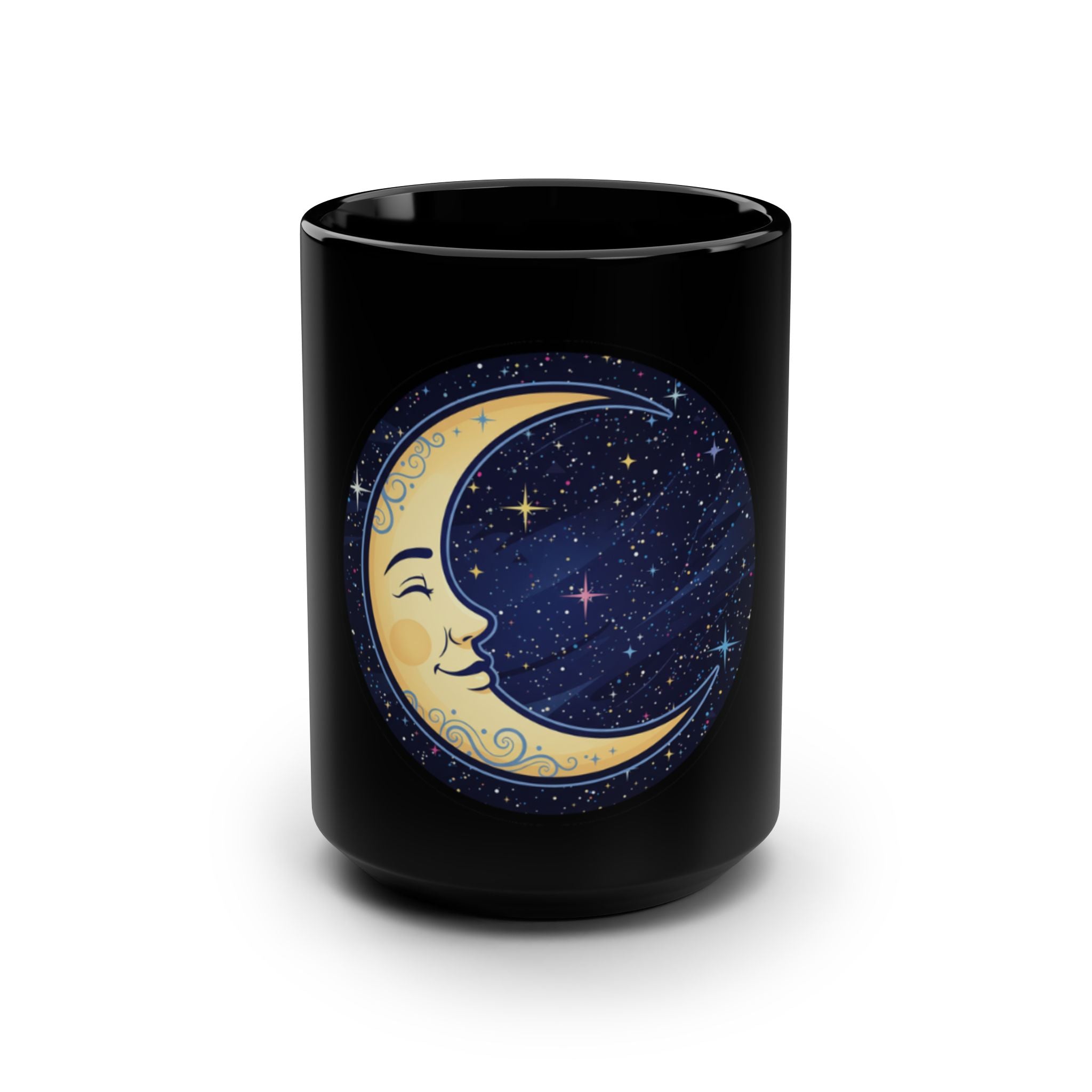 Galaxy Black Ceramic Coffee Mug Design-(15oz)