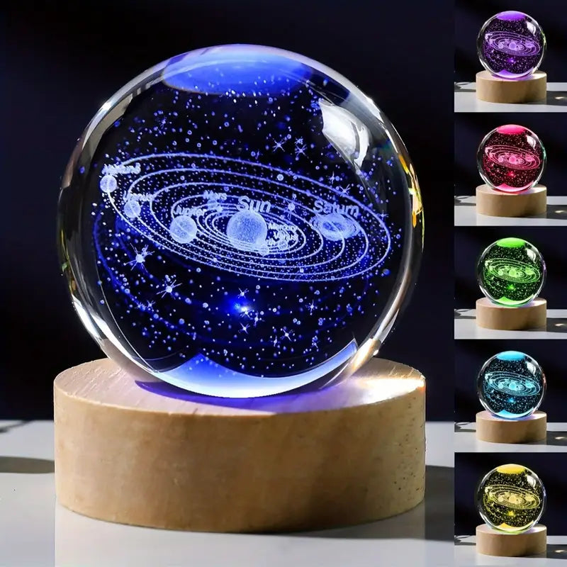 Glow In The Dark 3D Galaxy Crystal Ball Lamp
