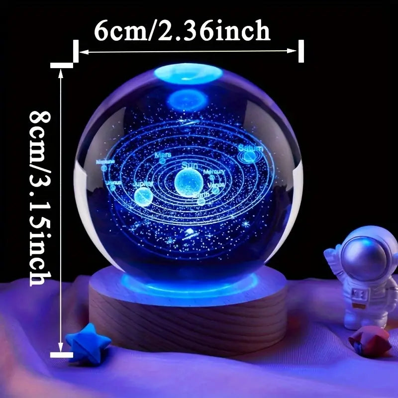 Glow In The Dark 3D Galaxy Crystal Ball Lamp