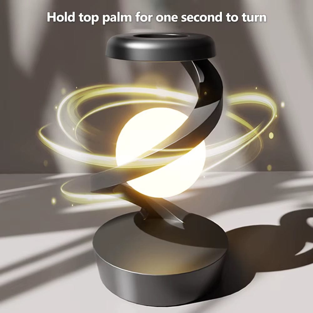 LED 360° Rotating Night Light with Wireless Charger Cordless Desk Lamp Rechargeable LED Levitating Night Light for Living Room