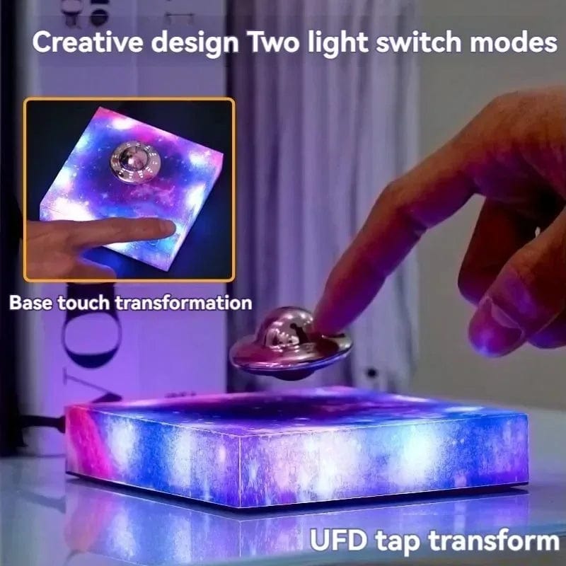 Creative Maglev Ornament UFO Starry Sky Light Universal Rotation Colorful Lighting Office Home Desktop Decoration Gift