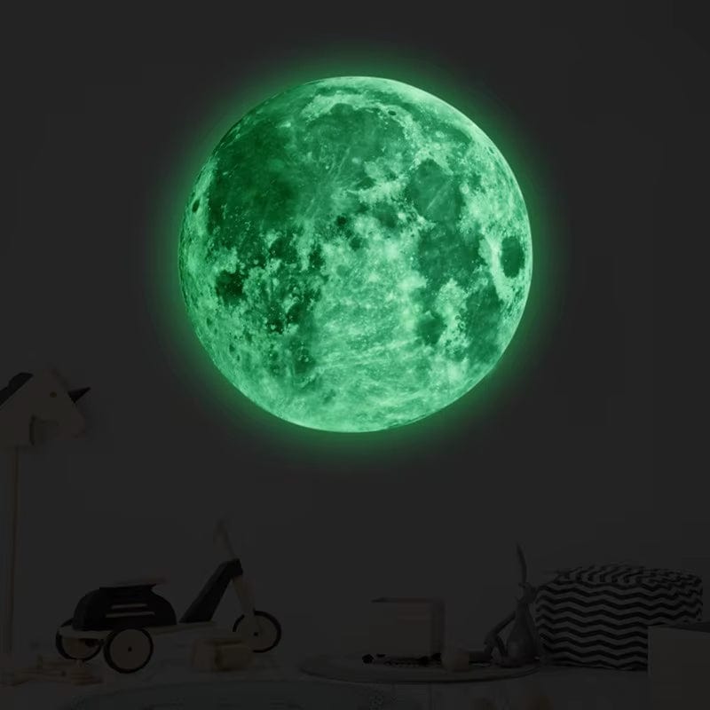 Hot Sale 3D Luminous Moon Wall Sticker Glow in the Dark Fluorescent Sticker PVC Home Kids Room Decals Wall Decor Wallpaper