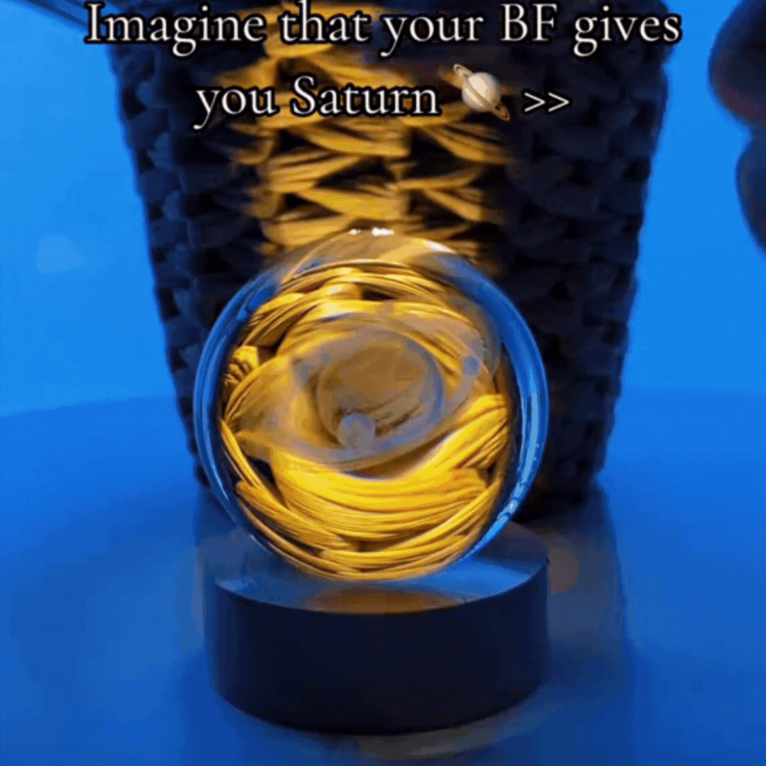 Mesmerising 3D Galaxy, Planet & Moon Crystal Ball Lamp