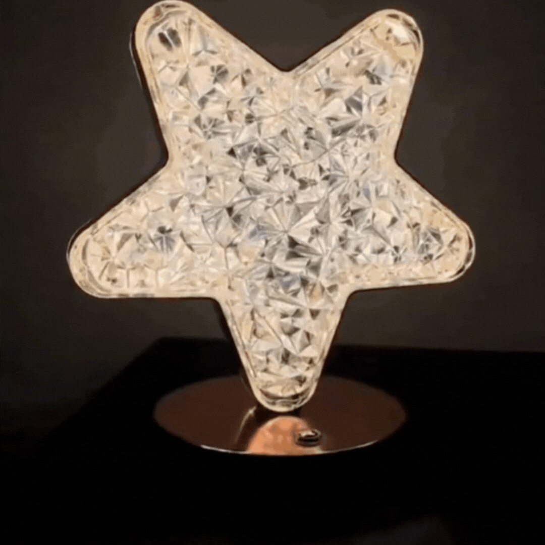 Enchanting 3D Star & Moon Shaped LED Crystal Bedroom Lamp